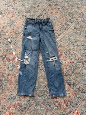 Old Navy Blue Distressed Straight-Leg Jeans